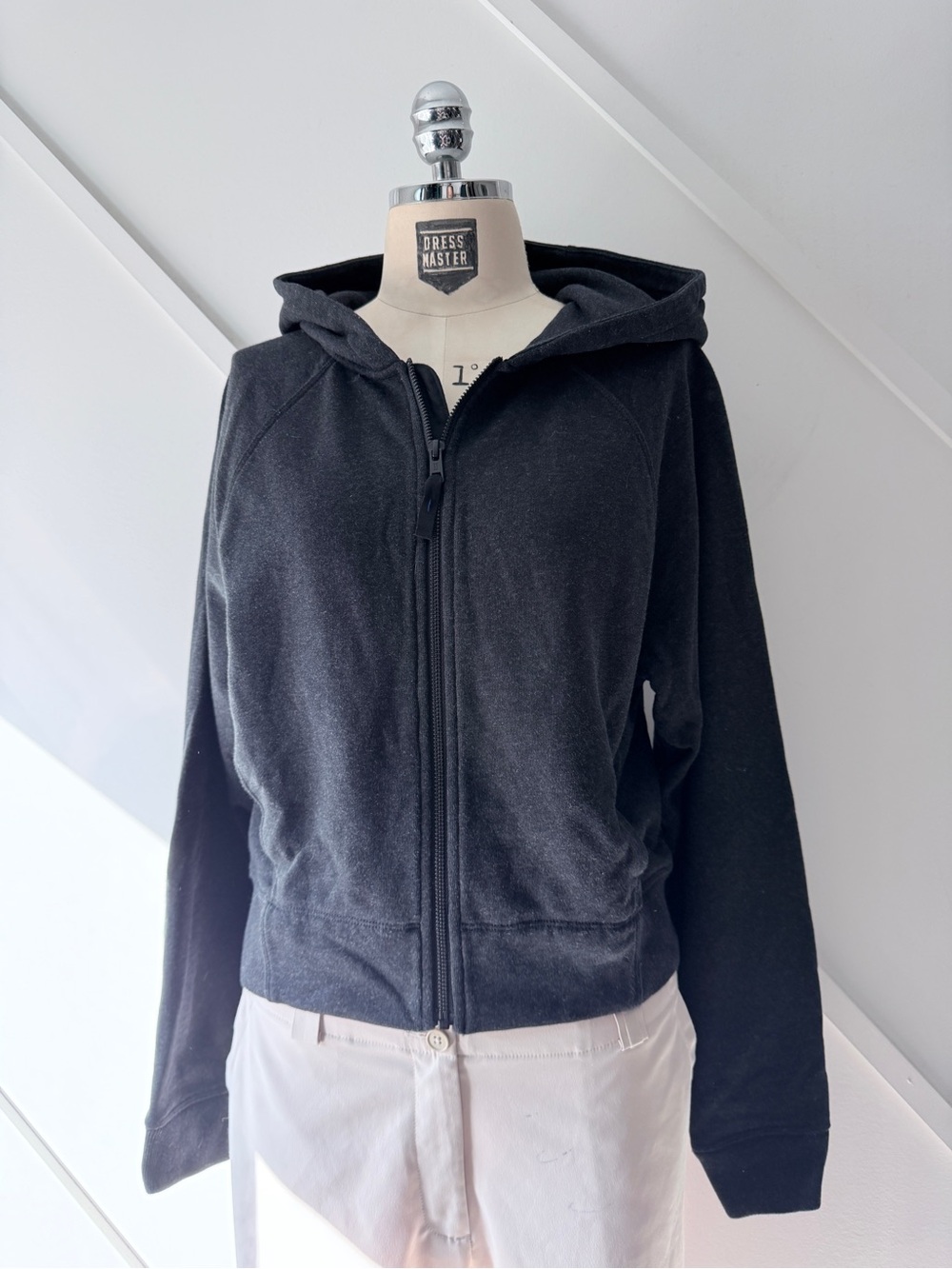 Kit and Ace Cotton Zip Up Hoodie XS Charcoal Grey Minimalist